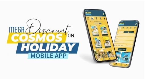 কসমস হলিডের মোবাইল অ্যাপ এ এখন সকল ট্র্যাভেল সার্ভিস একদম হাতের মুঠোই।